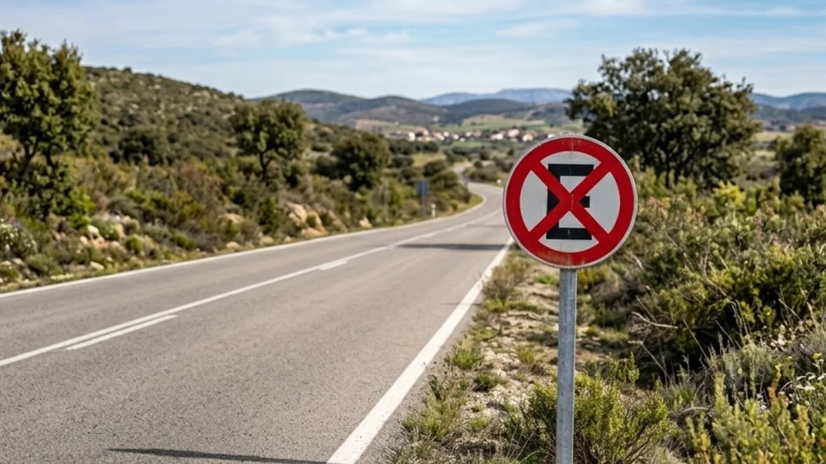Qué significa la señal de tránsito de una E con una cruz roja encima y por qué es importante