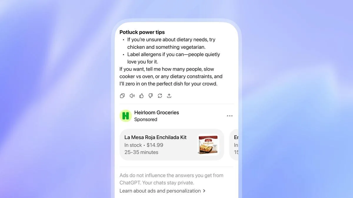 ChatGPT mostrará anuncios la semana próxima en su versión gratuita