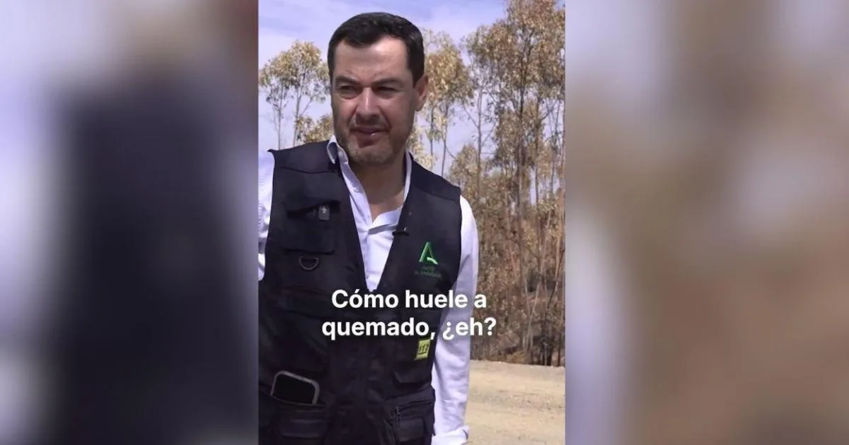 La "película" de Moreno Bonilla en el incendio de Niebla: críticas al presidente por su vídeo en redes tras ocho días "desaparecido"
