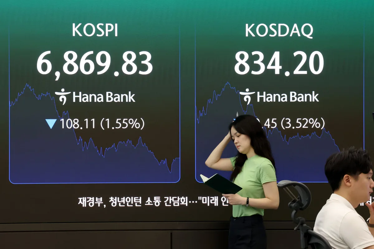 [마켓뷰] 다시 멀어진 ’7000피‘… 코스피, 美 국채 금리 부담에 1.5% 하락