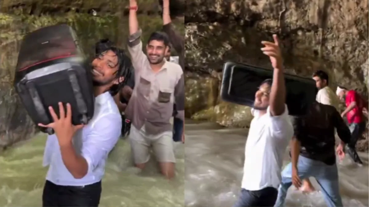 Dehradun cave party: Men with large speaker dance inside Robber's Cave; internet slams 'zero civic sense'