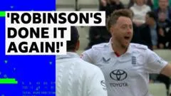 One over, two wickets, no runs - Robinson starts with a bang
