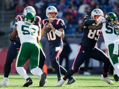 Drake Maye's 3 TD passes help Patriots stave off late push by Jets in 26-19 win