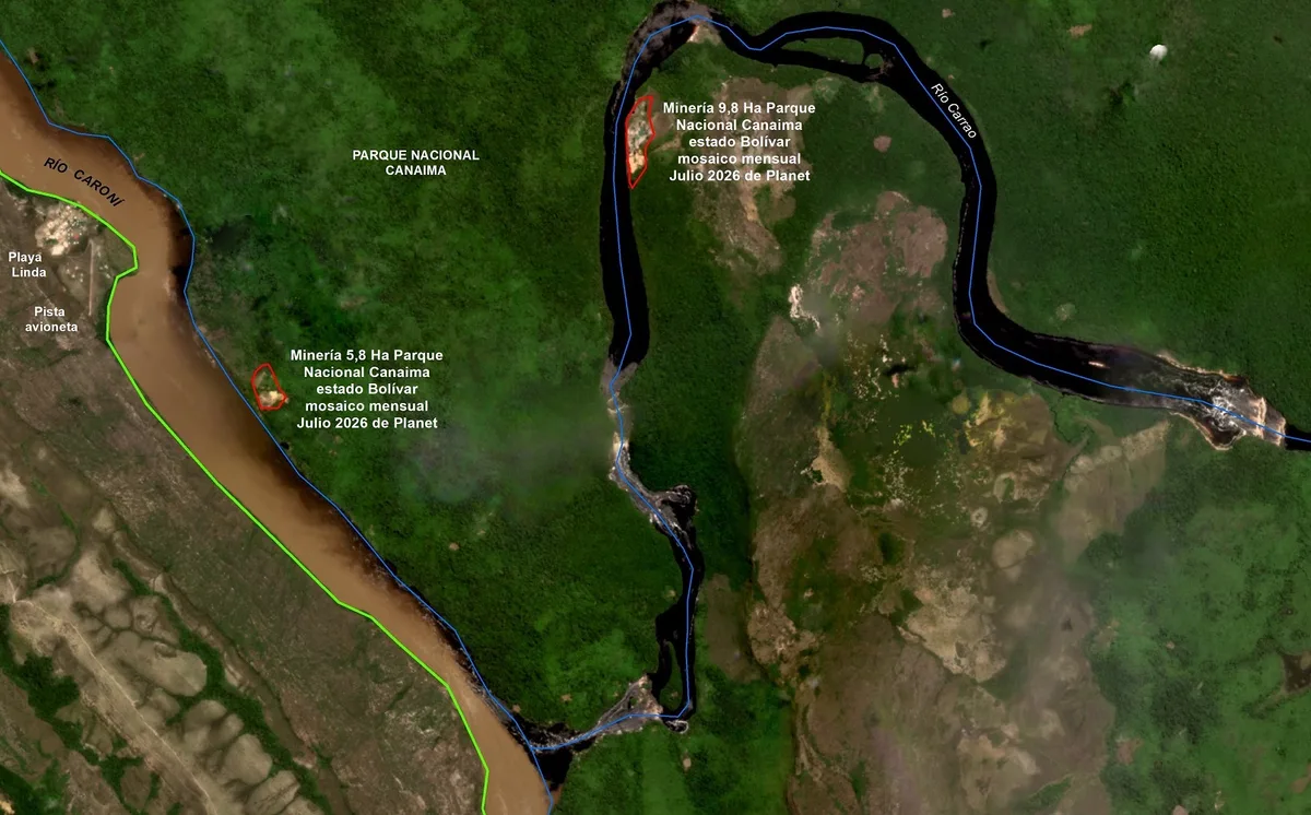 SOS Orinoco denuncia una nueva mina ilegal en el parque nacional Canaima