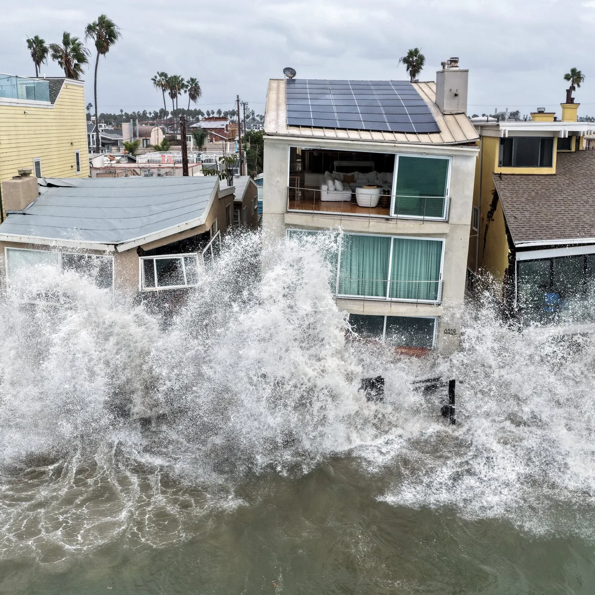 Powerful Storm Surge Pounds Beach Homes in Southern California