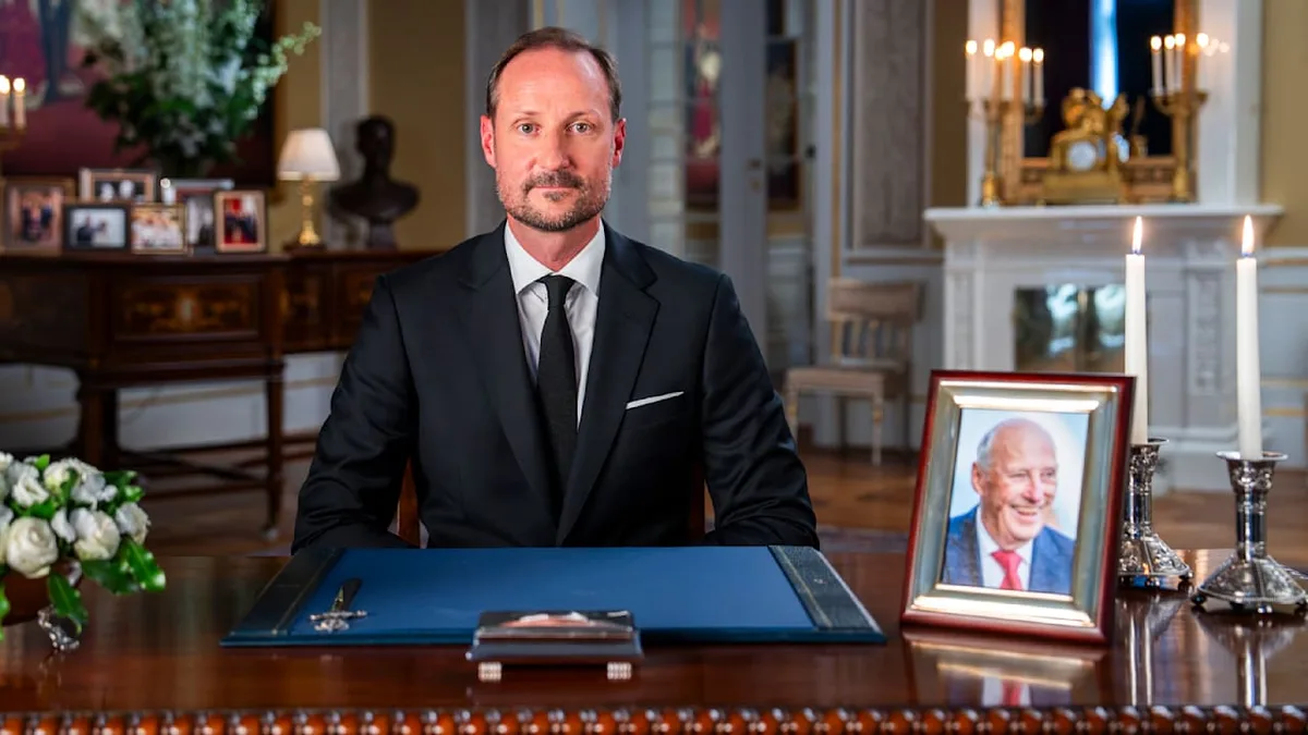 Nur einen Tag nach dem Tod seines Vaters - Haakons erste Rede als trauernder König