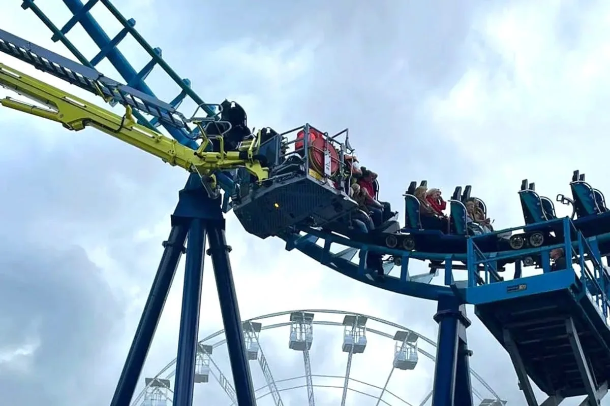 Thrill-seekers rescued from rollercoaster that stopped 50ft in the air