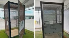 As jaulas para imigrantes presos descobertas na 'Alcatraz dos Jacarés' na Flórida