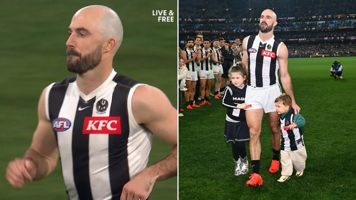 Collingwood great Steele Sidebottom consoles teammate Tim Membrey in final selfless act on footy field: ‘S*** happens’