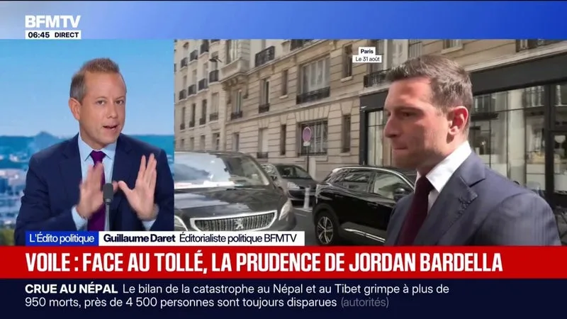 L’ÉDITO POLITIQUE DE GUILLAUME DARET - Le RN veut sanctionner le voile dans l'espace public: après le tollé, la prudence de Jordan Bardella qui ne veut pas d'une "police du vêtement"