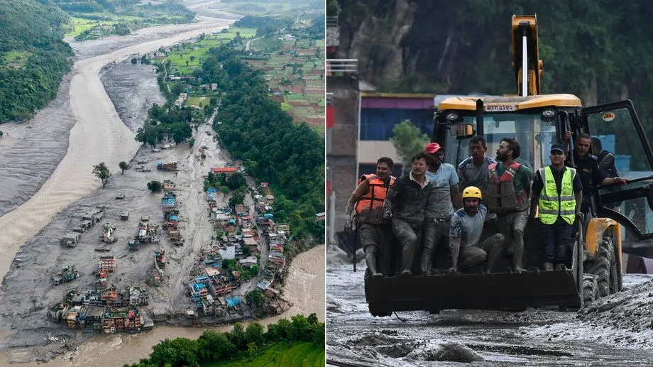 Crue dévastatrice au Népal et au Tibet : les images impressionnantes de la coulée de boue meurtrière