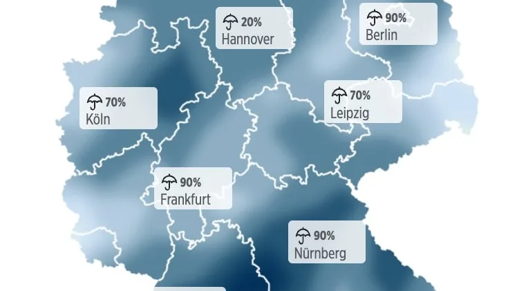Dauerregen in Deutschland - Wo es besonders nass wird