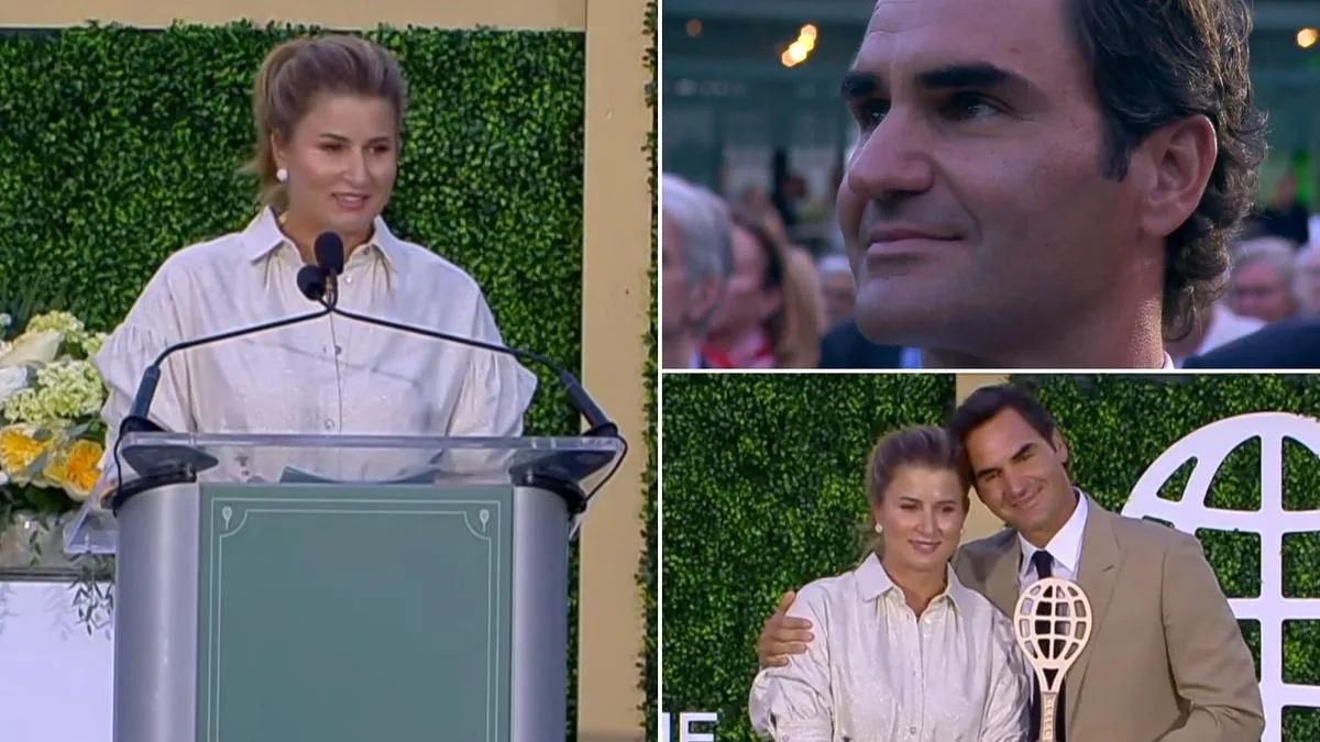 Mirka Federer delivers rare speech to introduce Roger Federer at Tennis Hall of Fame induction ceremony