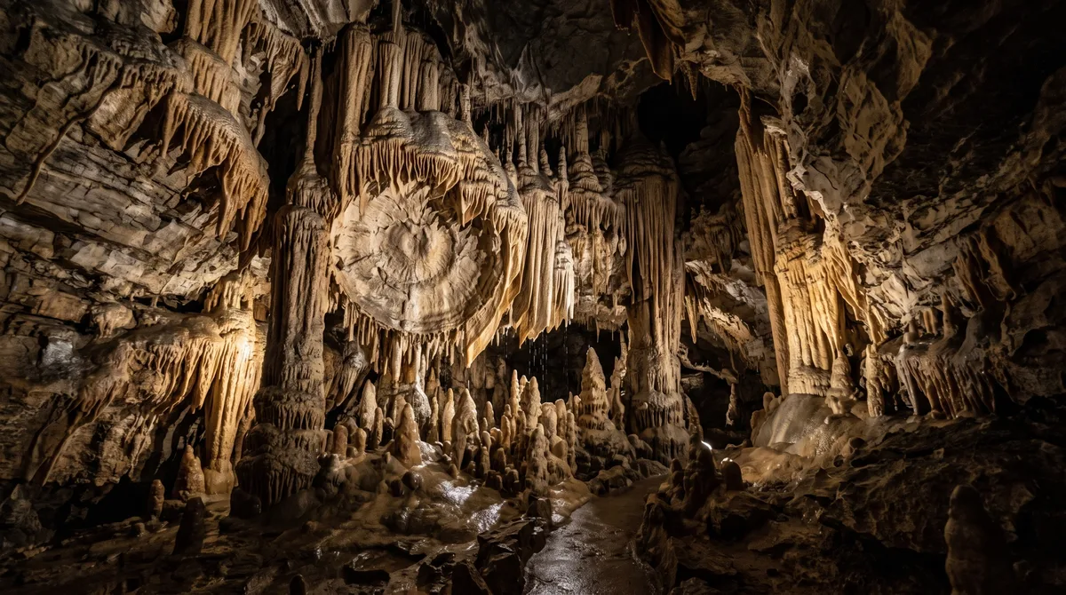 Mais de 500 discos de calcita crescem em paredes e tetos de uma caverna e a ciência ainda discute exatamente como eles se formam