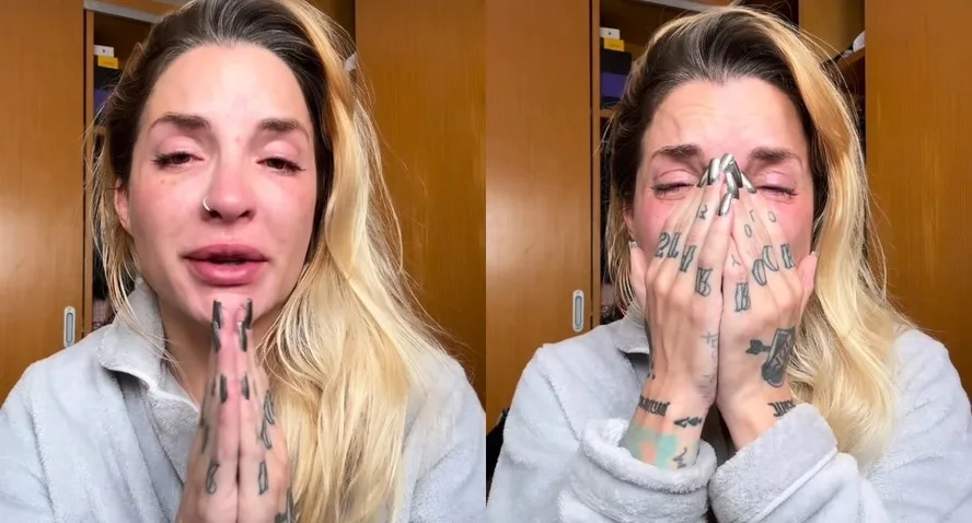 Ex-BBB faz denúncia de agressão contra ex-marido em vídeo aos prantos