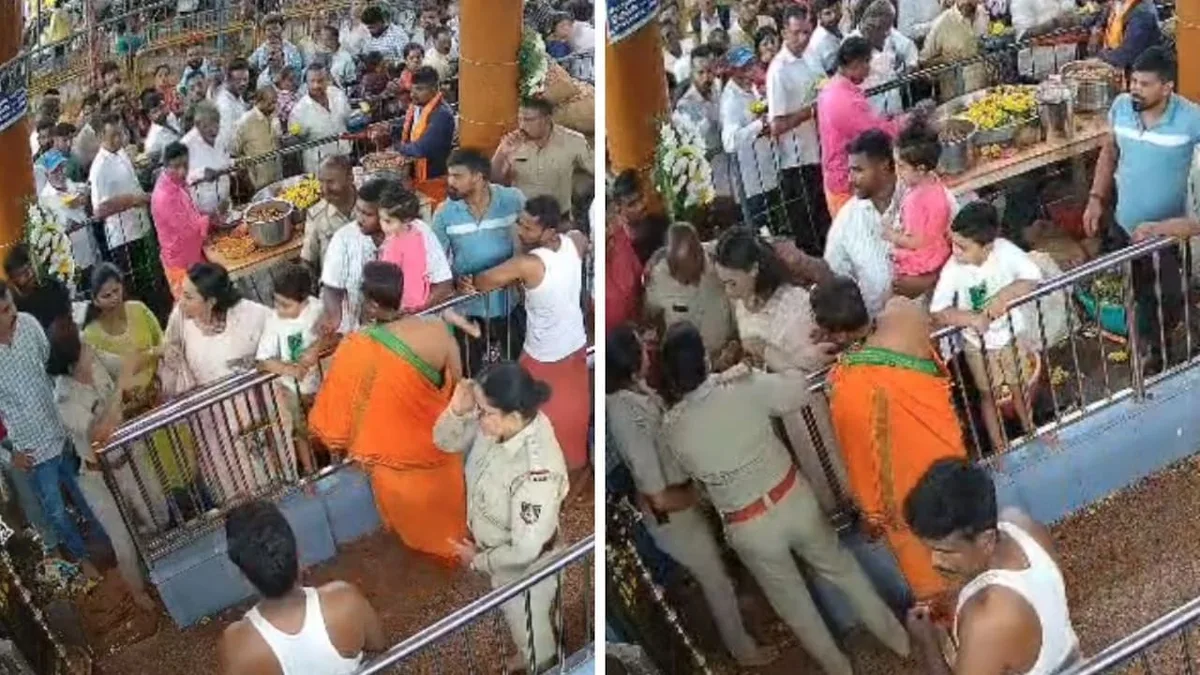 CCTV Footage Surfaces Of MLA's Daughter Slapping Cop At Karnataka Temple