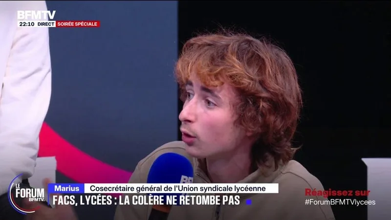 FORUM BFMTV - Mobilisation lycéenne: "On ne demande pas la lune, on veut juste étudier dans des conditions dignes", déclare Marius Mesnil, co-secrétaire général de l'Union Syndicale Lycéenne
