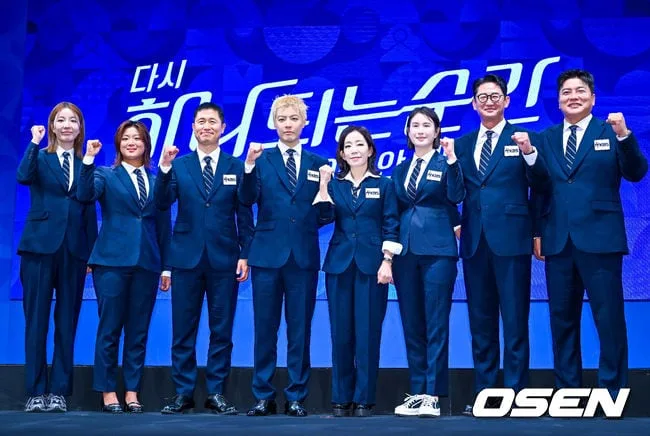 [사진]2026 아이치-나고야 아시안게임 KBS 제작발표회, 파이팅 외치는 해설위원들