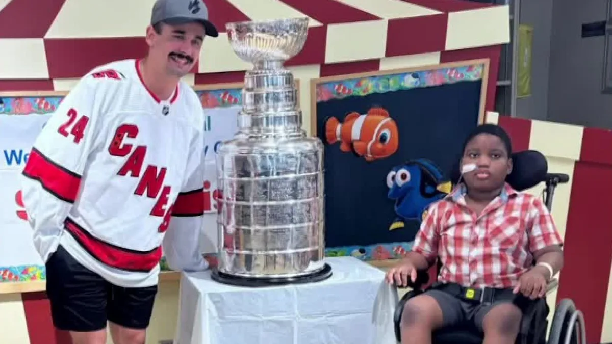 Hurricanes’ Jarvis brings Stanley Cup to children’s hospital in Winnipeg