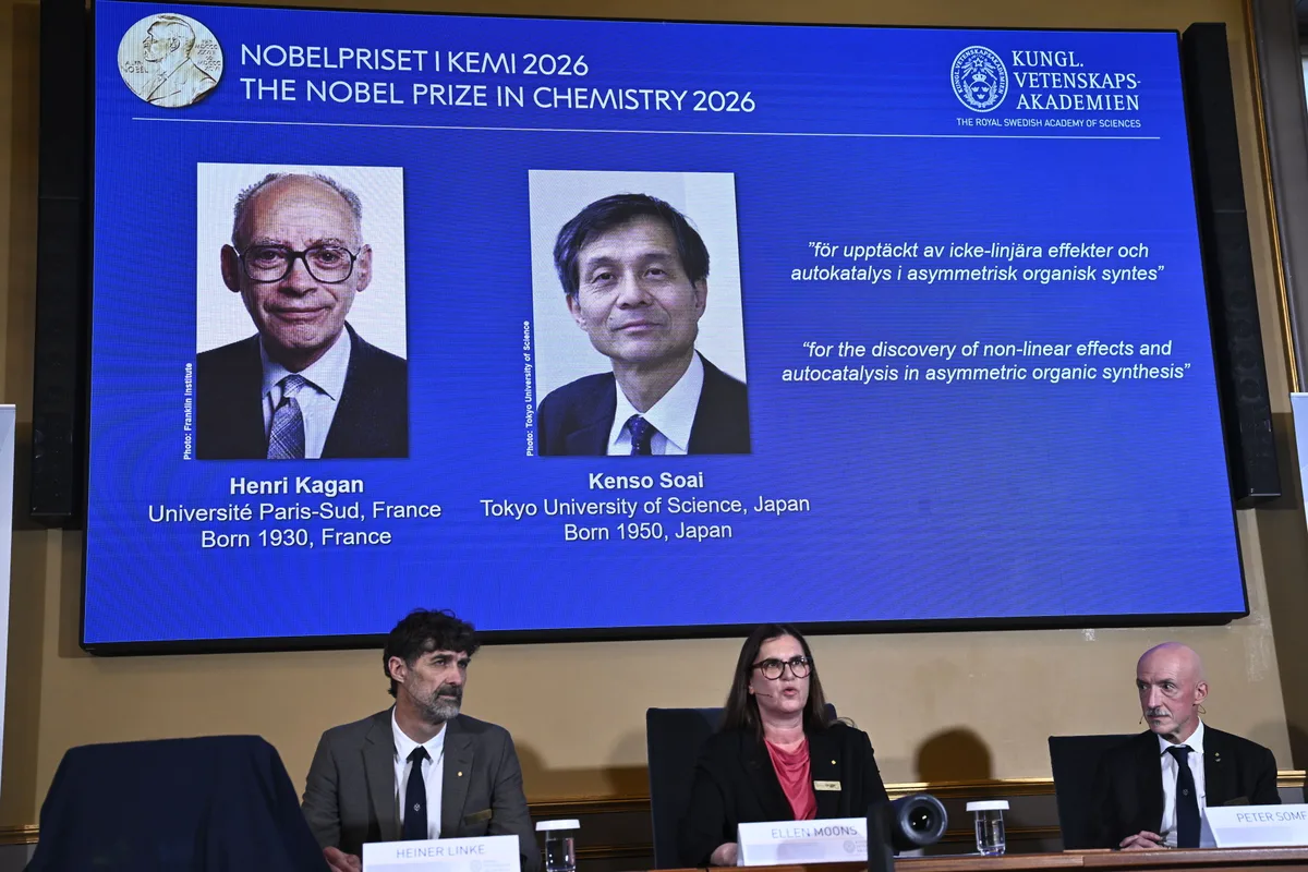 Scientists win chemistry Nobel for discoveries about mirrored molecules that led to many drugs