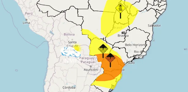 Sul terá chuva e temporais no fim da semana; Brasil terá calor