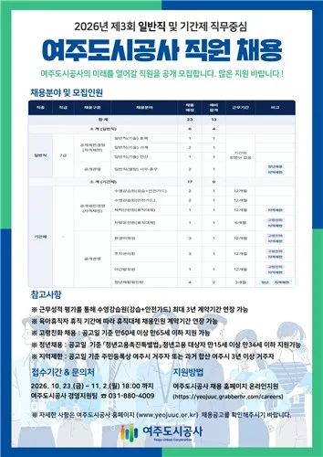 [여주소식] 여주도시공사, 신규 직원 23명 공개 채용