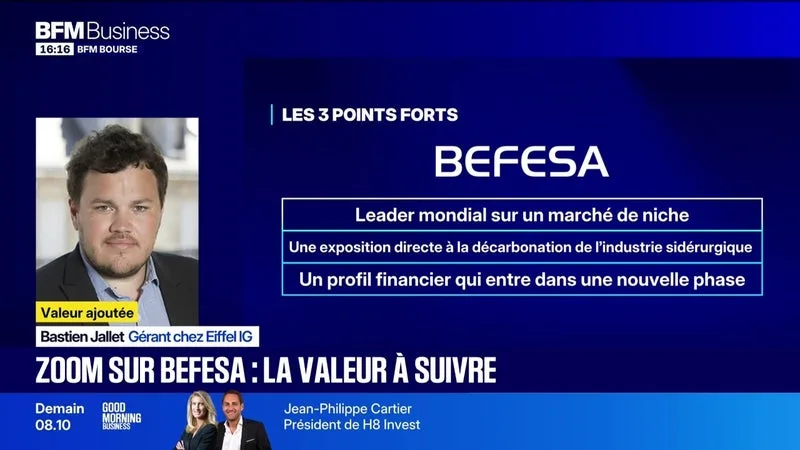 Valeur ajoutée : Ils apprécient Befesa - 26/08
