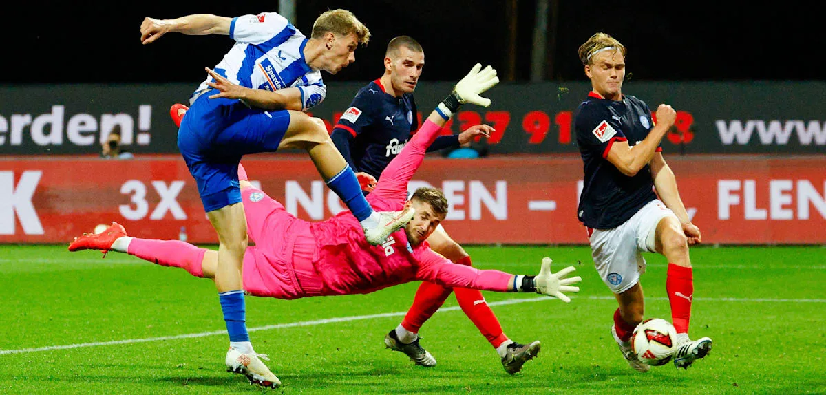 Herthas Siegesserie reißt in Kiel, doch der Vorsprung auf Nürnberg bleibt gleich