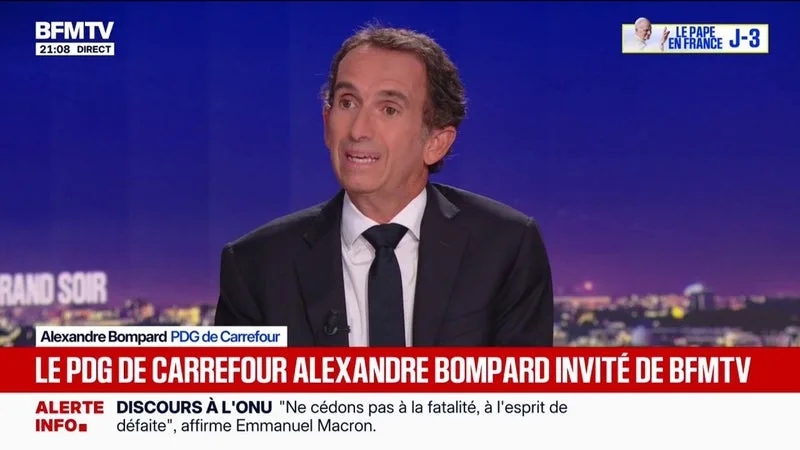 Aides sur les prix des carburants: "C'est le signe de l'impuissance publique dans laquelle on se trouve", affirme Alexandre Bompard, PSG de Carrefour