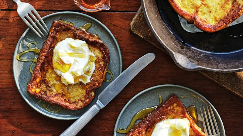 Adam Liaw’s honey French toast with mascarpone cream