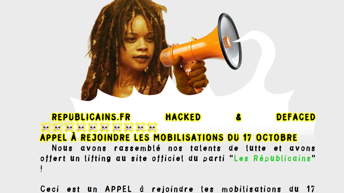Pirates des Caraïbes, Bally Bagayoko… Avant le 17 octobre, le site des Républicains piraté