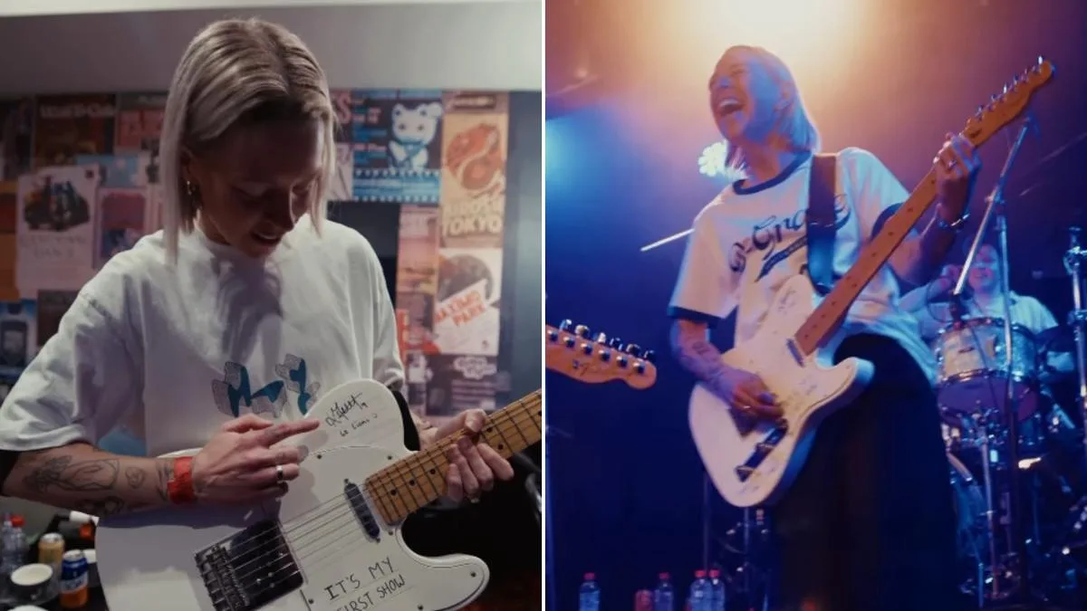Channel 7 star Kate McCarthy joins Aussie rocker Alex Lahey on stage for cameo performance