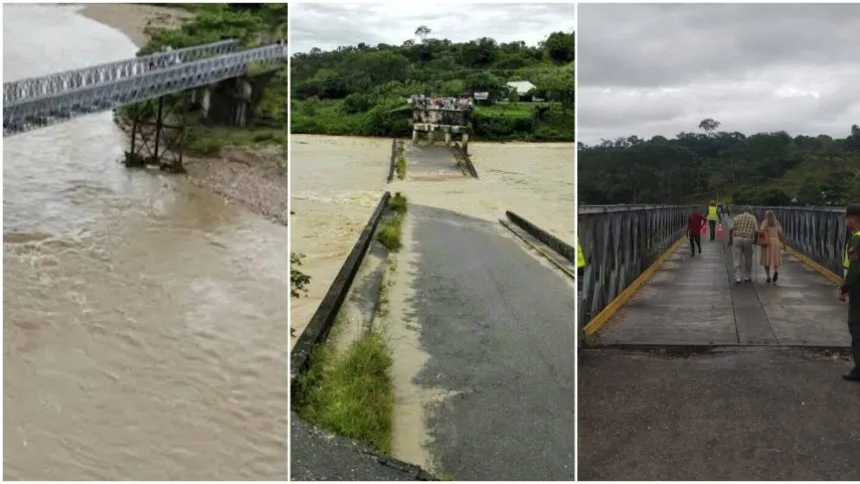 Lluvias provocaron colapso del puente Burgua impidiendo el paso entre Táchira y Apure