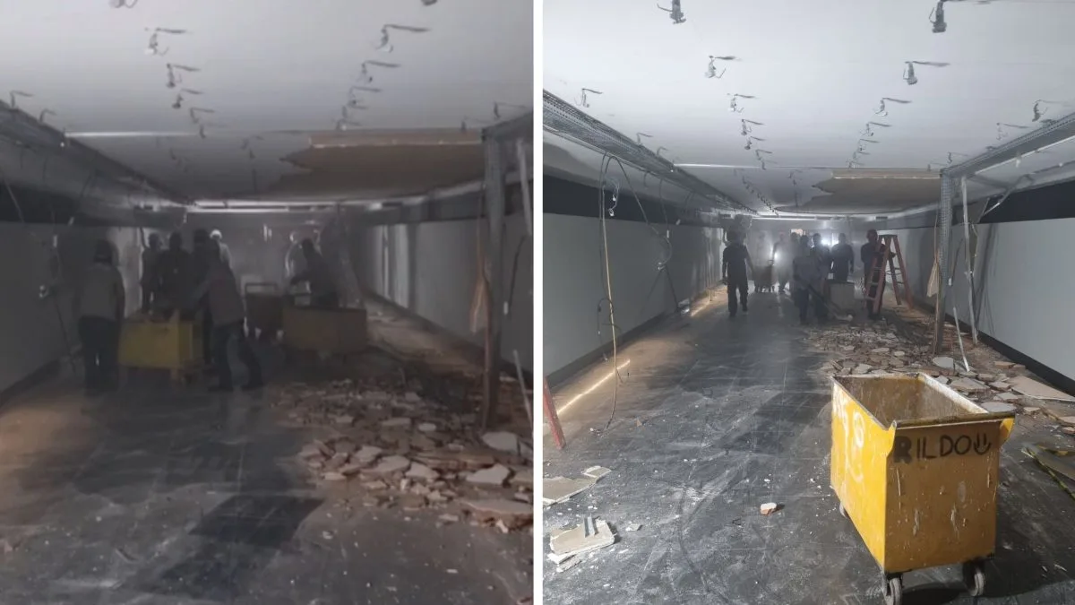 Teto do famoso ‘túnel do tempo’ desaba dentro da Câmara dos Deputados e corredor é interditado