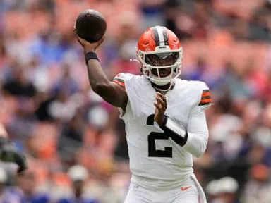 Shedeur Sanders throws TD pass in final chance to win starting QB job but Bills batter Browns 31-7