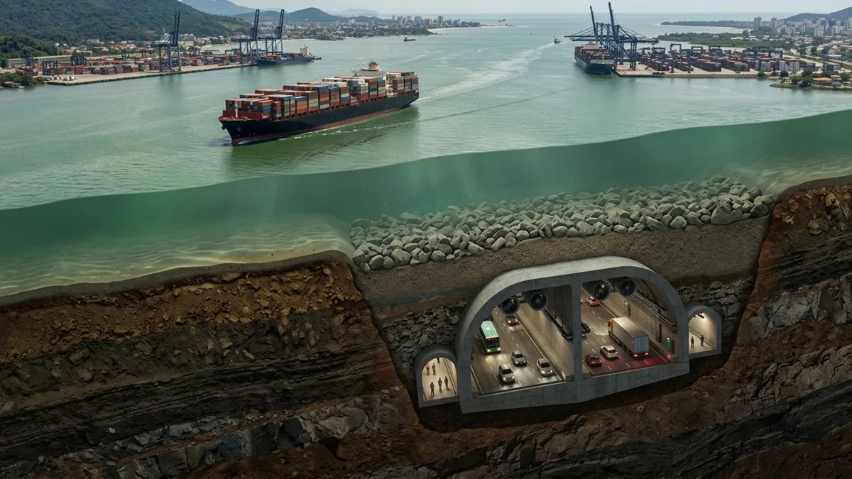Megaobra de R$ 6,8 bilhões vai colocar 870 metros de túnel no fundo do mar para ligar duas cidades em uma travessia de 5 minutos