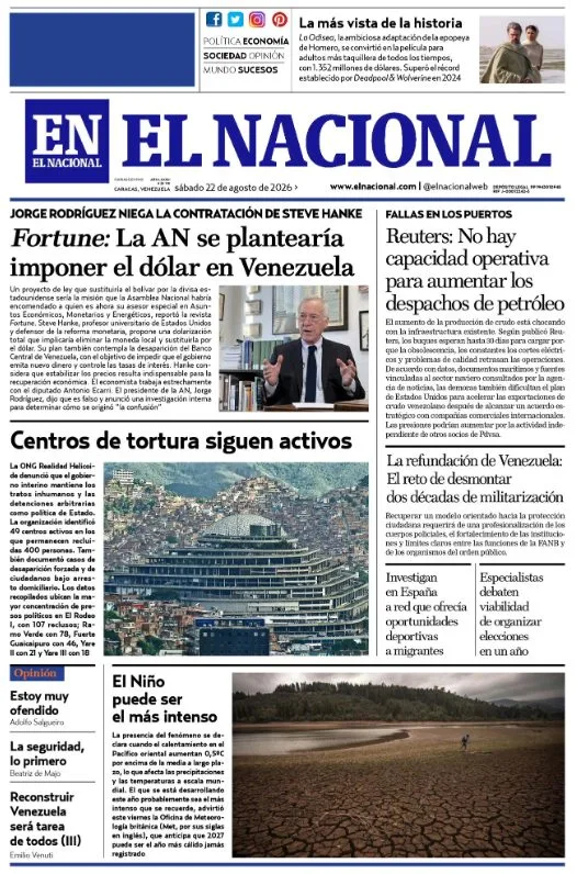 Portadas de este sábado 22 de agosto de 2026