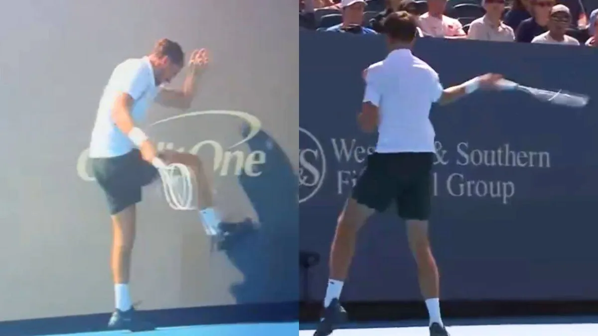 Chaos! Medvedev loses cool, breaks two advertising boards at Cincinnati - Watch
