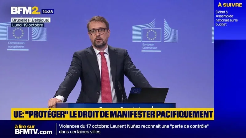 17 octobre: l'Union européenne appelle la France à "protéger" le droit à manifester pacifiquement