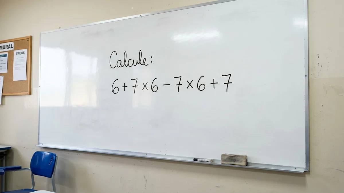 Tente resolver 6 + 7 × 6 − 7 × 6 + 7 sem calculadora e teste sua memória do ensino fundamental