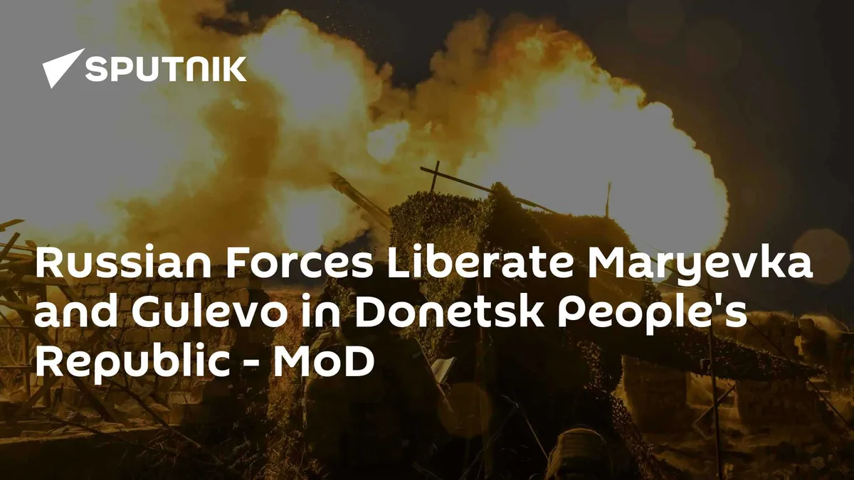 Russian Forces Liberate Maryevka and Gulevo in Donetsk People's Republic - MoD