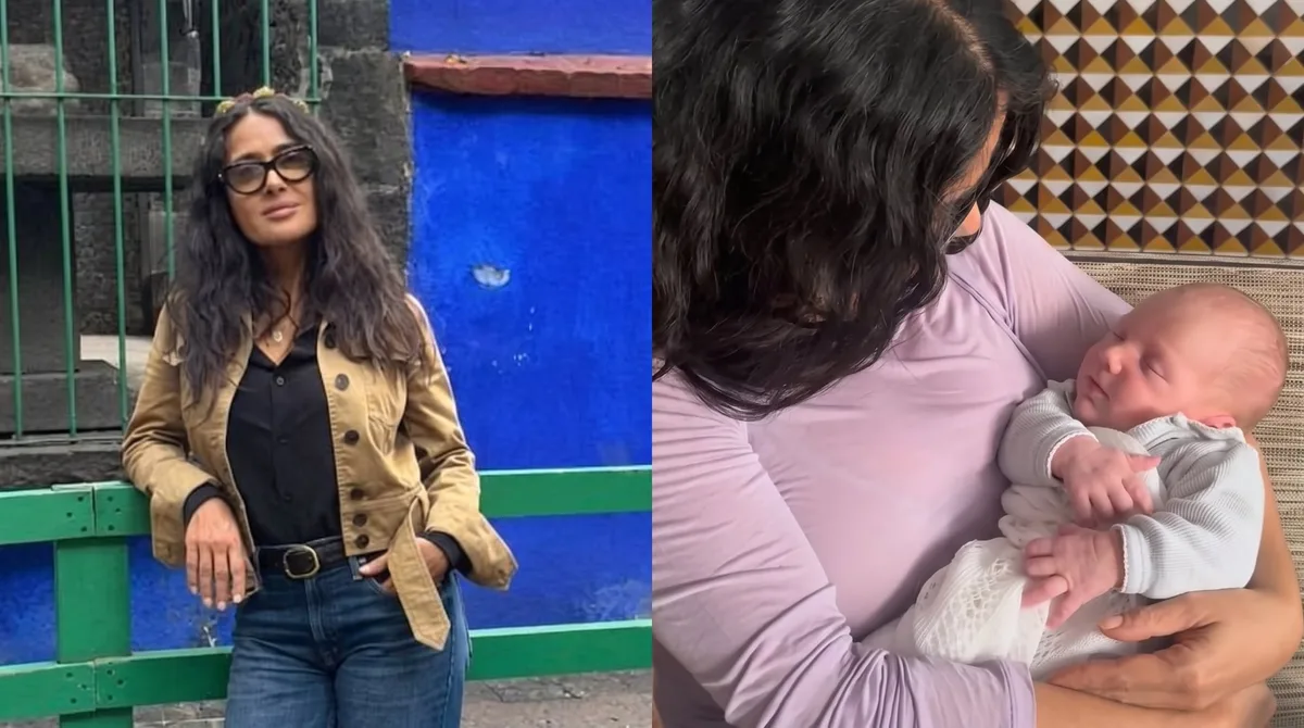 Salma Hayek enternece con video dónde habla en español con su nieto y lo llama “Panchito”