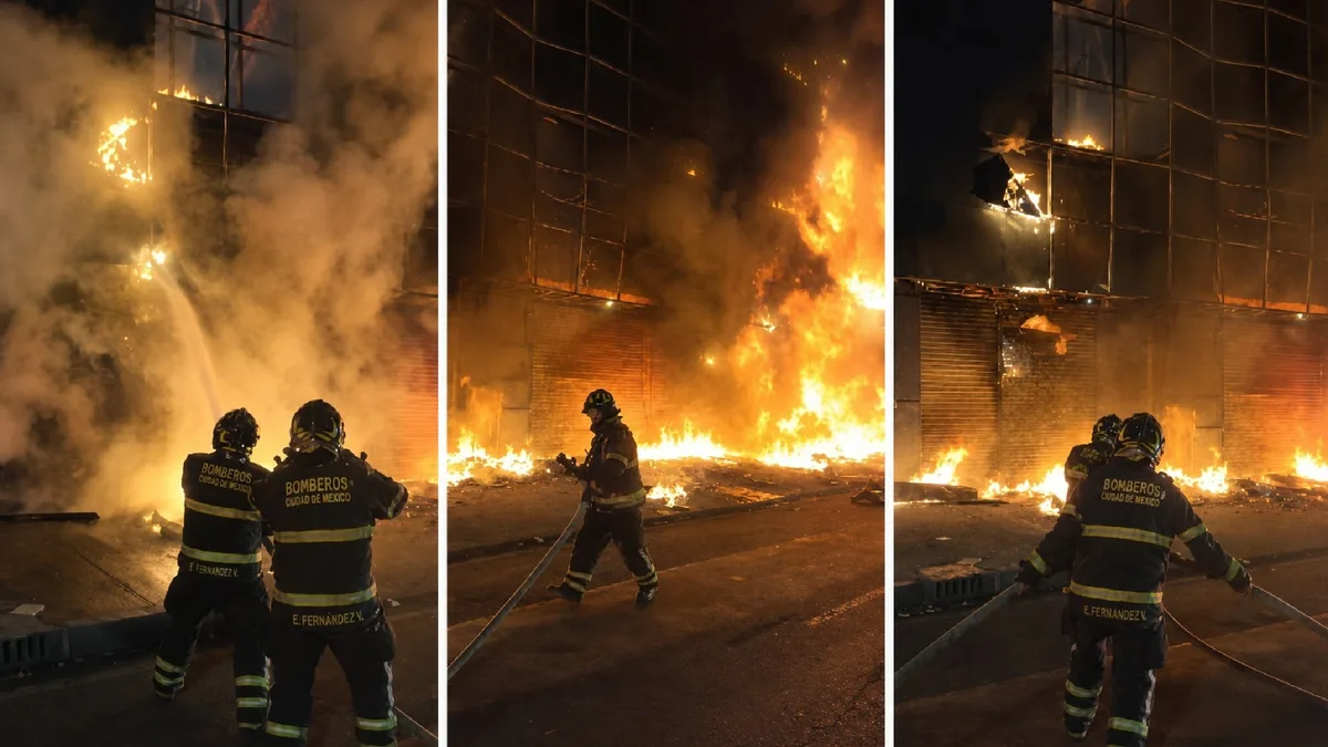 Incendio consume negocio en la Colonia Centro: Bomberos de la CDMX evitan que el fuego se extienda a edificio
