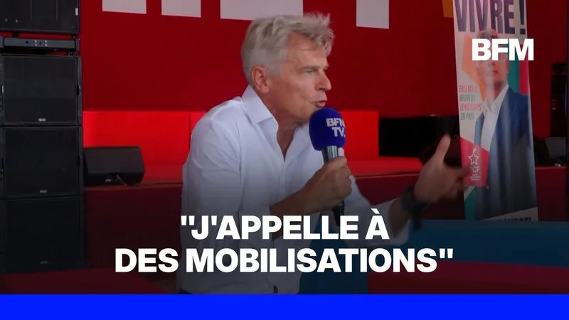 À la Fête de l'Humanité, Fabien Roussel, candidat du PCF, "appelle à des mobilisations"