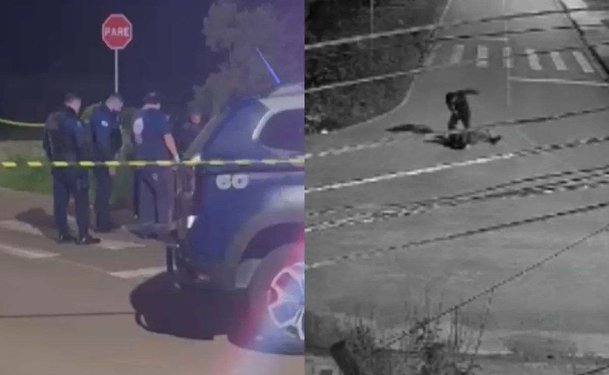 Vídeo mostra momento em que homem é morto a facadas no meio da rua em Araucária