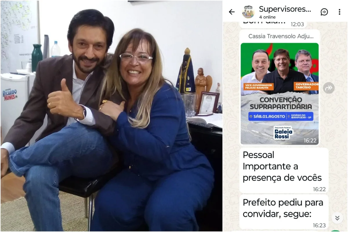 Secretária de Nunes convocou servidores da prefeitura para convenção de Tarcísio em grupo de WhatsApp