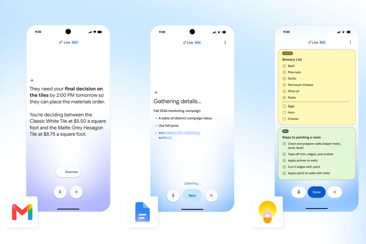Google now lets you chat with Gmail, Docs, and Keep