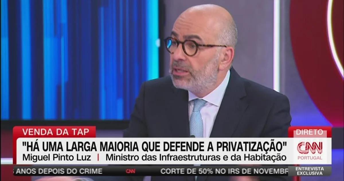 Pinto Luz "não tem dúvidas absolutamente nenhumas" de que privatizaria 100% da TAP se a decisão dependesse só de si
