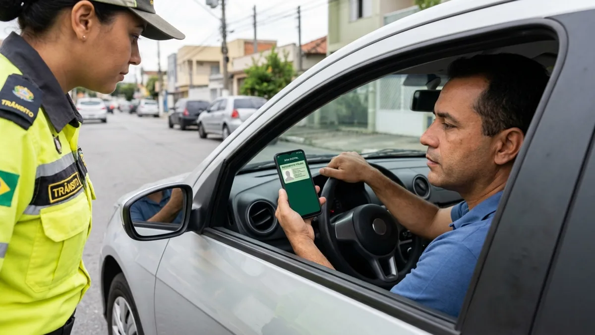 O que diz a lei brasileira sobre quem dirige somente com a CNH digital e deixa o documento físico em casa