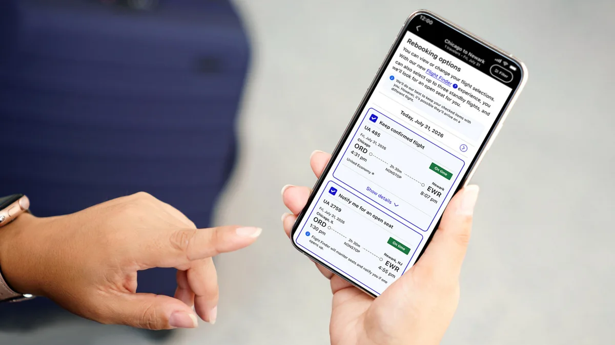 United will now let you join standby lists for earlier flights through its mobile app